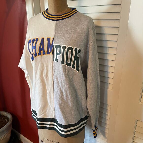CHAMPION | vintage two tone crewneck sweatshirt L - Picture 6 of 12